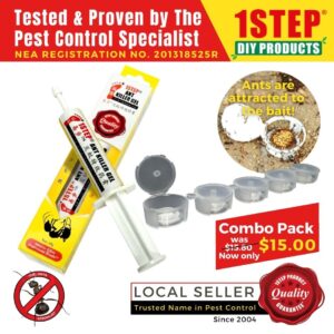 1STEP Combo Pack Ant Killer Gel 15g/syringe + 5 Ant Bait Station – Kill All Types of Ants