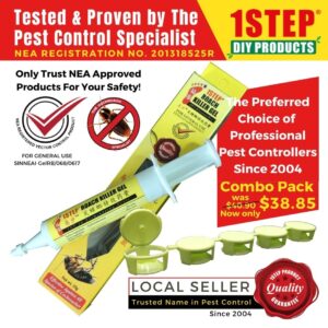 1STEP Combo Pack Roach Killer Gel 35g/syringe + 5 Cockroach Bait Station
