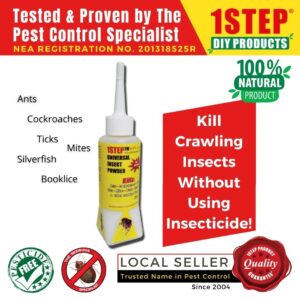1STEP Universal Insect Powder 20g/bottle – Crawling Insect Killer Powder – Kills Booklice, Silverfish, Fleas & Mites