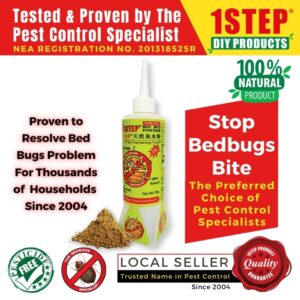 1STEP Natural Bed Bug Powder 50g/bottle – Highly Effective Bed Bug Killer – Chemical Free