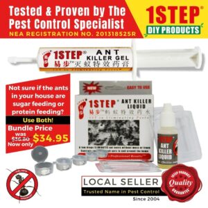 1STEP Combo Pack Ant Killer Gel 35g/syringe + Ant Killer Liquid 8ml + 5 Ant Bait Stations