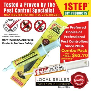 1STEP Combo Pack Ant Killer Gel 35g + Roach Killer Gel 35g/syringe