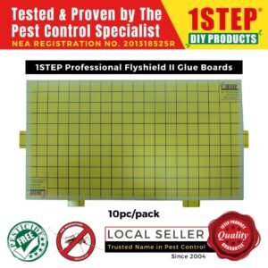 1STEP Glue Paper 10pc/Pack for use with Flyshield II – Specially Formulated with Quality Adhesion & Flies Attractant – SG Seller