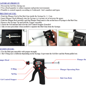 1STEP Gel Bait Gun – Metal – For Professional Application of Insect Gel Bait (35/g Syringe) – SG Local Seller