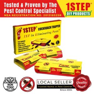 1STEP Cockroach Trapper (8Traps/pack) – Cockroach Detector/Monitoring Traps- Easy to use – Pre Baited