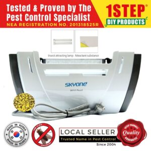 1STEP Insect Trapper Killer Sky F (SKYONE) c/w 3 sticky pad – Made in Korea – Wall Mounted – Safe & Clean – Easy to Maintain – Tested & Proven by The Pest Control Specialist – SG Seller